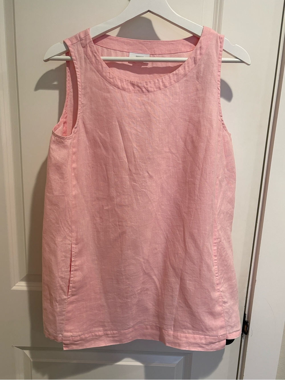 Pure Jill by J.Jill 100% Linen Tank Top Light Pink Tunic pockets - small petite